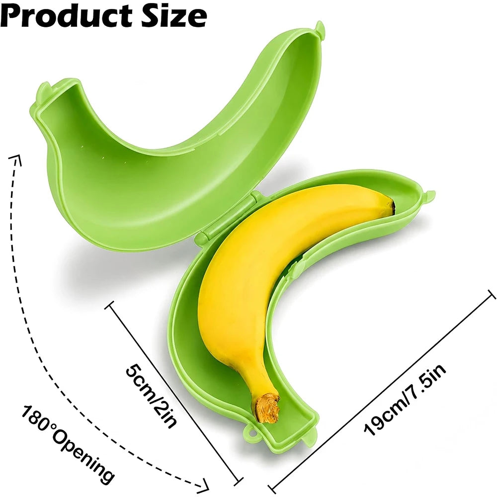 Portable Plastic Banana Case – BPA-Free Banana Holder & Keeper – Perfect for Lunch Boxes, Picnics, Hiking & Travel