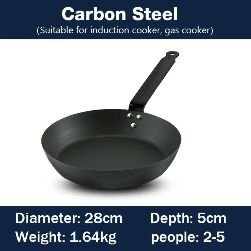 Carbon Steel Frying Pan Black 28cm