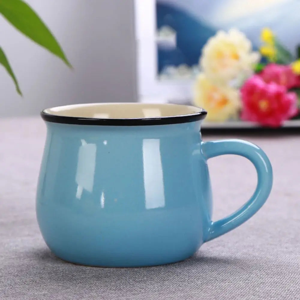 Nordic Ceramic Coffee & Tea Mug – Solid Colour Vintage Milk Cup, Available in 8 Colours & 2 Sizes (300ml / 400ml)