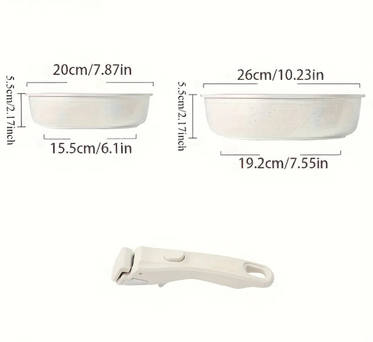 Non-Stick Frying Pan with Detachable Handle Available in : 20cm, 26cm sizes