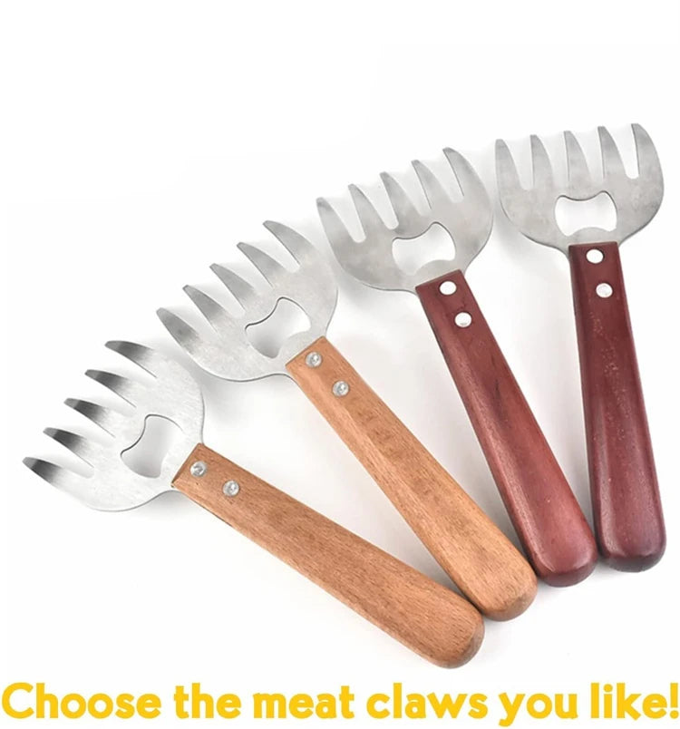 Meat Shredder Claws with Wooden Handle — Set of 2