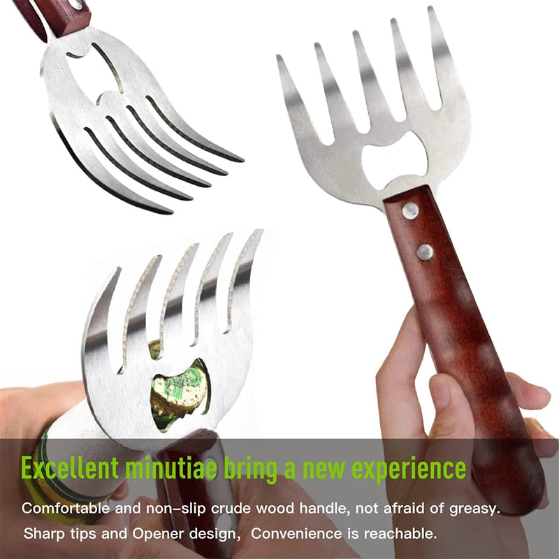 Meat Shredder Claws with Wooden Handle — Set of 2