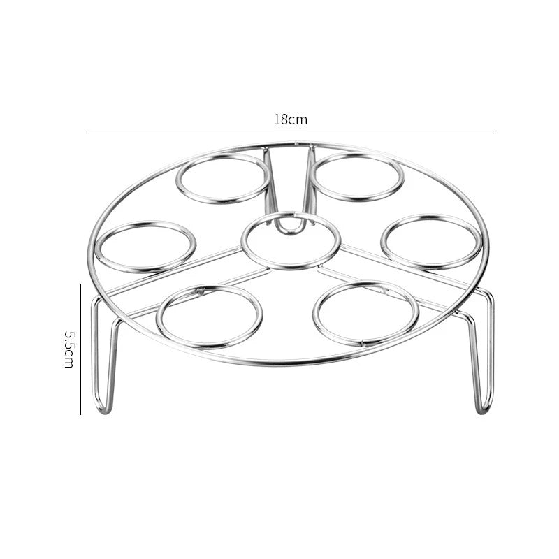 Stainless Steel Egg Steamer Rack Trivet – Pressure Cooker Steaming Holder for Eggs – Great for Boiled Eggs & Steaming Vegetables – Available in Short & Tall