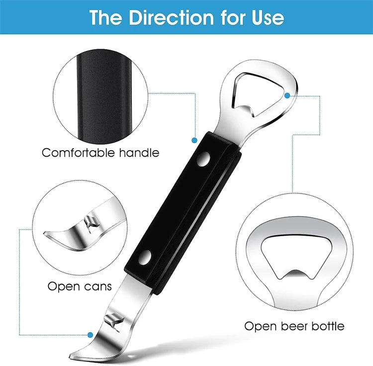 Stainless Steel Can Punch & Bottle Opener – Compact Manual Can Tapper – Great for Camping, Picnics & Everyday Use – Available in Camel & Black Colours
