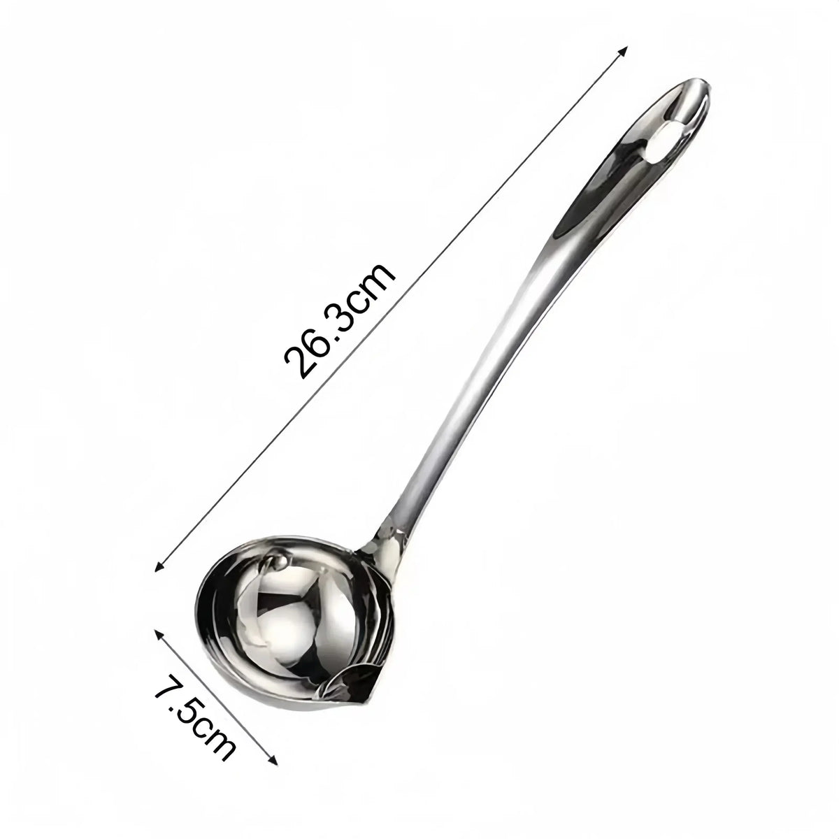 Stainless Steel Fat Separator Spoon – Gravy & Soup Oil Skimmer with Pouring Spout – Great for Skimming Stock, Stews & Sauces – Available in 1 Piece & 2 Pieces 1 Piece 1PC
