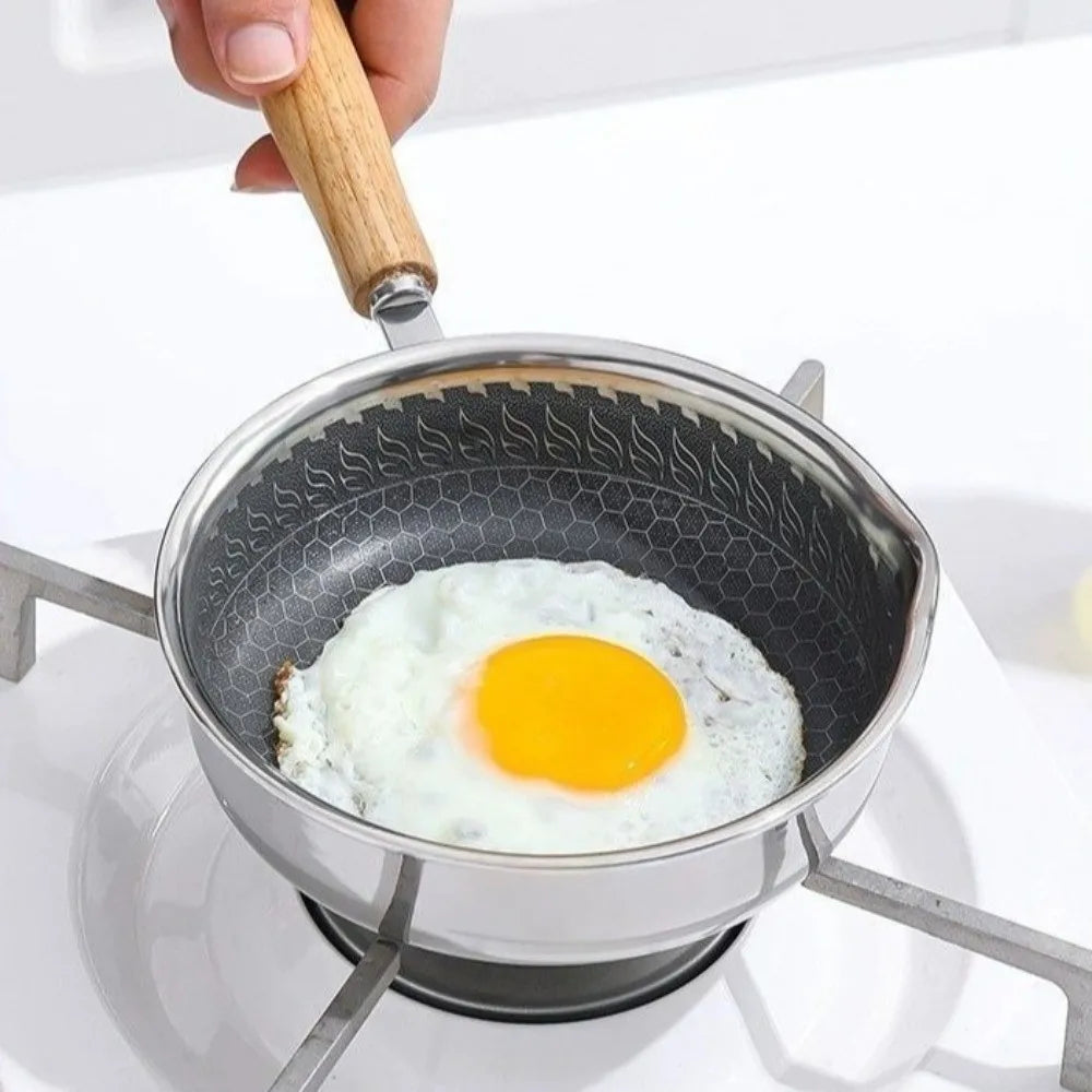 Mini Stainless Steel Non-Stick Frying Pan – Small Omelette & Egg Pan for One – Great for Fried Eggs & Mini Pancakes (13cm)