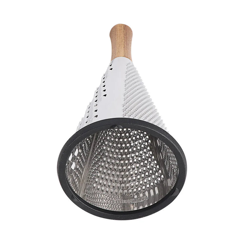 Stainless Steel Conical Grater with Wooden Handle
