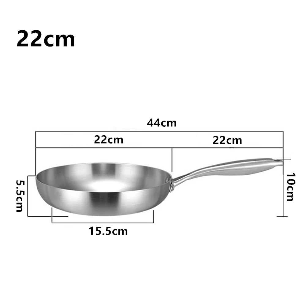 304 Stainless Steel Frying Pan 22cm