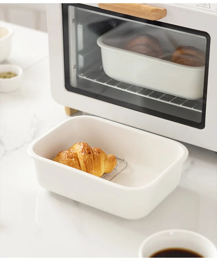Ceramic Baking Dish with Removable Stainless Steel Rack