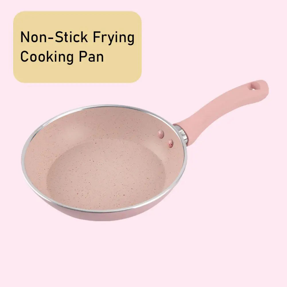 Pink Mini Non-Stick Egg Frying Pan – Marble-Coated Flat-Bottom Breakfast Pan – Ideal for Single Eggs, Pancakes & Small Portions – Available in 12cm & 14cm
