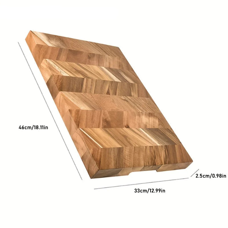 Acacia Wood Rectangular Cutting Board – Natural Wood, Food Safe, Great for Chopping Fruit, Vegetables, and Everyday Kitchen Use