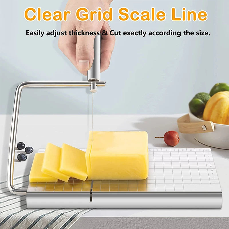 Cheese Slicer Board with Wire and 5 Replacement Wires