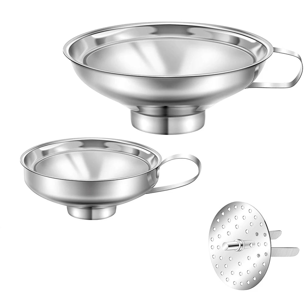Stainless Steel Wide Mouth Canning Funnel – Metal Jar Funnel for Filling Mason Jars – Great for Jams, Preserves & Dry Goods – Available in Small, Large & Set