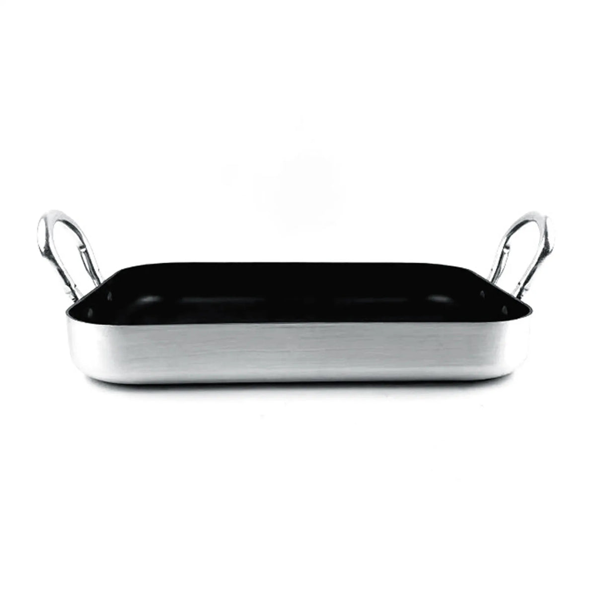 Rectangle Frying Pan Nonstick Aluminum Alloy Multifunction Flat Single Bottom Fry Pan with Handles for Home Kitchen Business