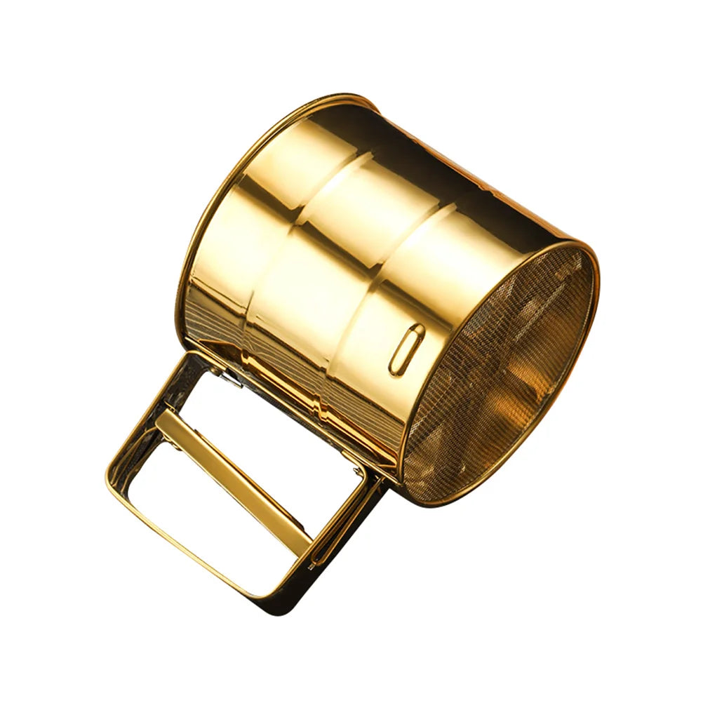 Strainer Stainless Steel Flour Sieve Baking Tool Sifter Metal Multipurpose Golden Cup
