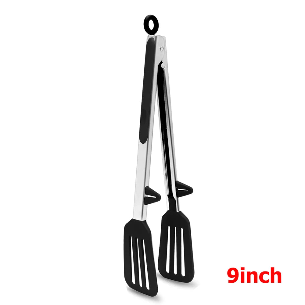Silicone Kitchen Tongs with Stainless Steel Handle B2