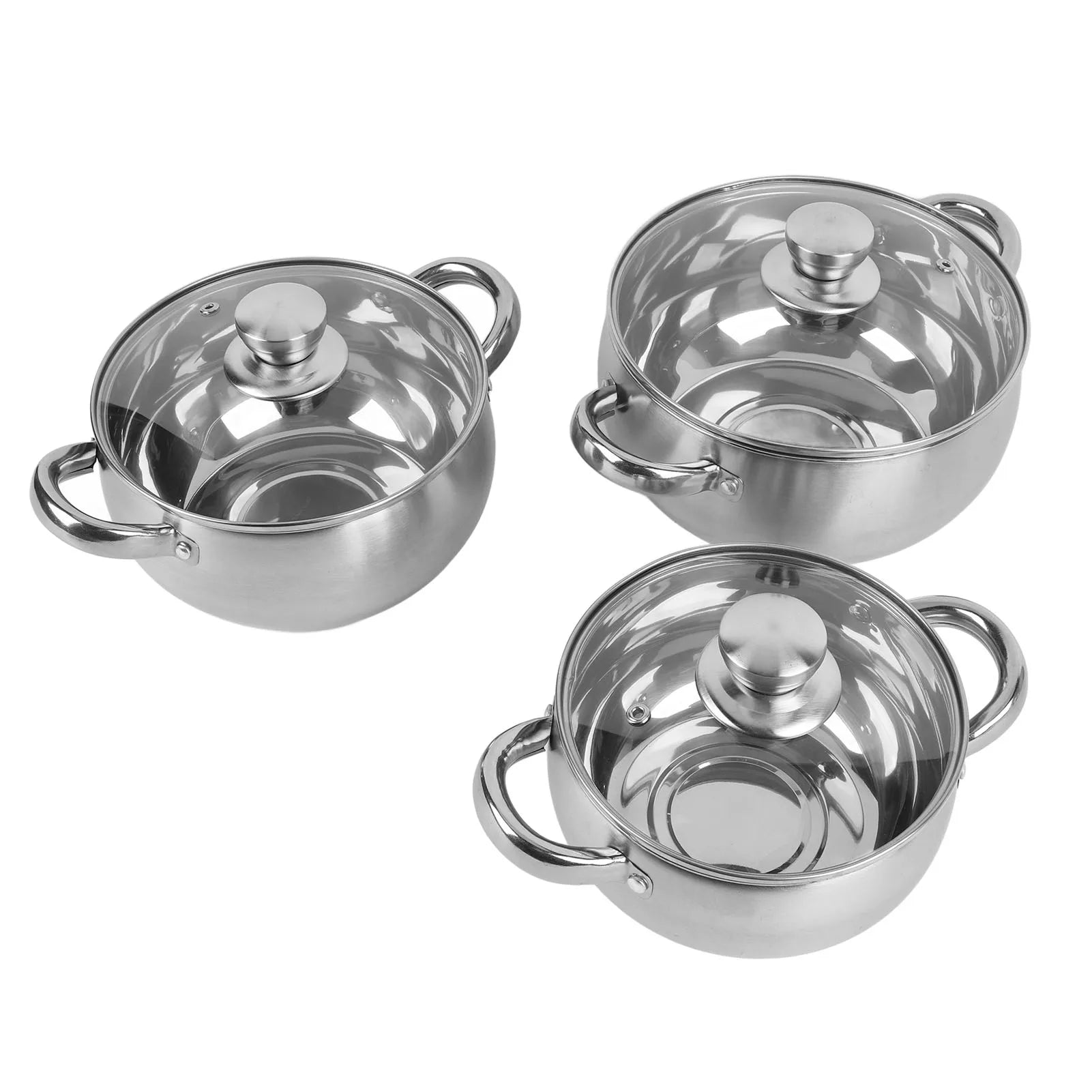 Stainless Steel Soup Pot Set — 3 Piece