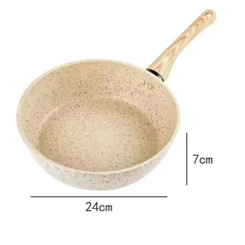 Maifan Stone Ceramic Thick-Bottom Non-Stick Deep Frying Pan – Ideal Skillet for Eggs, Pancakes, Omelettes, Sautéing, Sauces, Searing, Stir-Fry & One-Pan Meals – Compatible with Induction & Gas Stoves 24cm