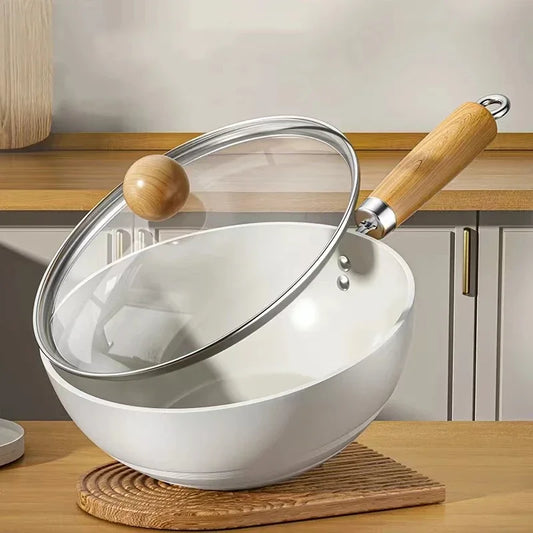 Ceramic Non-Stick Frying Pan – Skillet for Frying Eggs, Omelettes, Pancakes, Crepes, Steak, Searing, Sautéing, Sauces & Daily Cooking –  Available in 20cm & 24cm With or Without Lid
