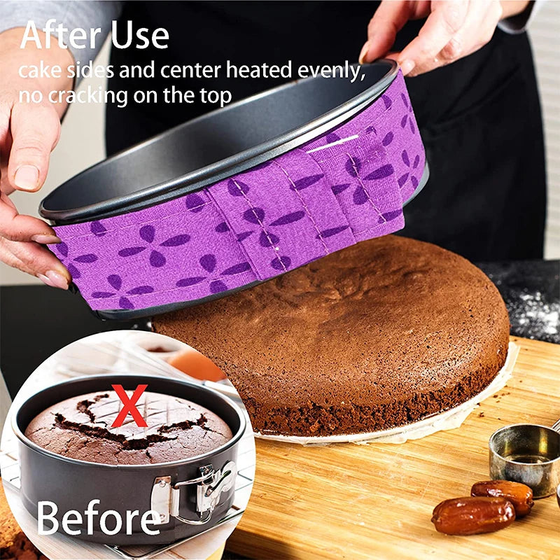 Bake Even Cake Pan Strips – Super Absorbent Thick Cotton Baking Strips – Best for Flat, Evenly Baked Cakes