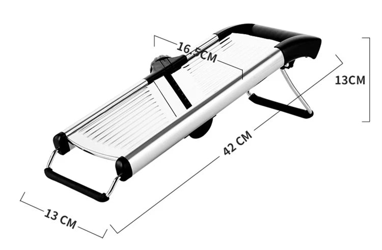 Multi-Function Stainless Steel Adjustable Mandoline Slicer – Professional Food Cutter, Chopper & Julienne Slicer for Kitchen Prep, Potatoes, Carrots, Onions & More