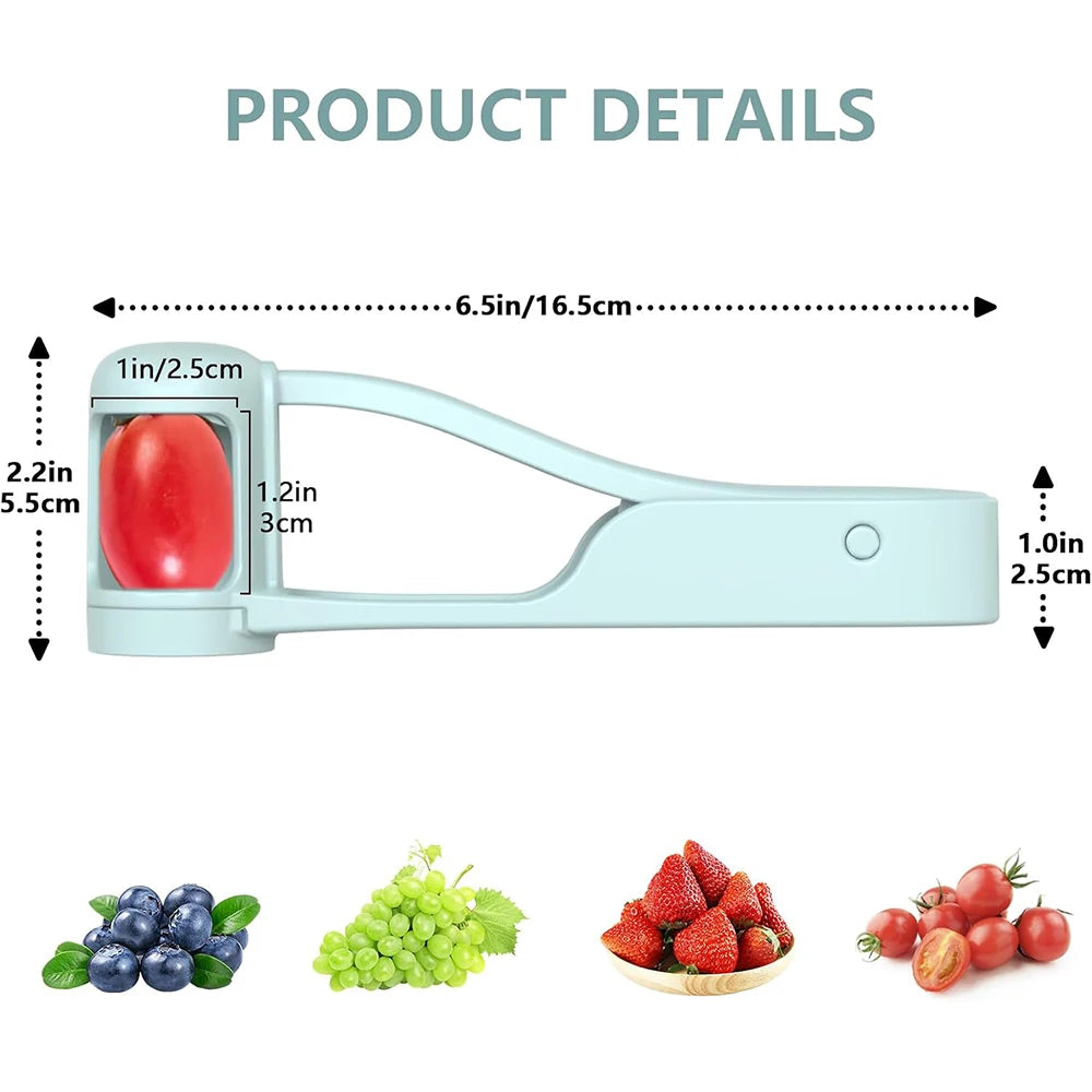 Grape Cutter & Quarter Slicer for Toddlers – Cherry Tomato & Strawberry Cutter – Best for Safe Snacks for Babies & Children – Available in Blue, Green & Violet Colours