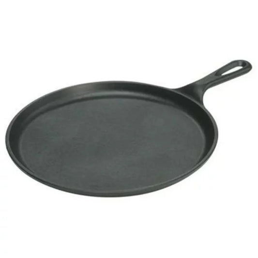Pre-Seasoned Cast Iron Round Griddle Pan – Flat Pancake Plate for Stove, Oven, Grill & Campfire – Best for Pancakes, Flatbreads & Camp Breakfasts
