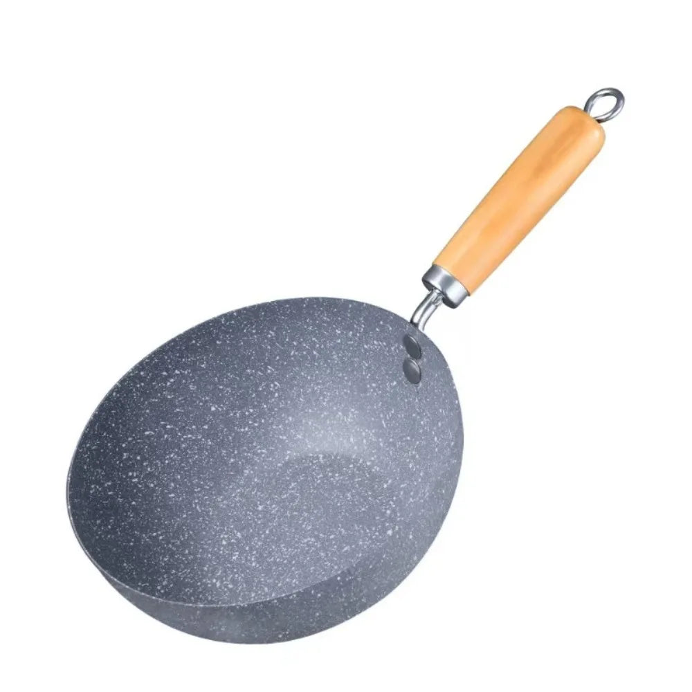 Marble-Coated Non-Stick Wok with Anti-Scalding Handle – Lightweight Stir-Fry Pan Ideal for Stir-Frying, Searing, Deep-Frying, Steaming, Boiling & Daily Cooking – Available in 20cm, 22cm & 24cm Sizes