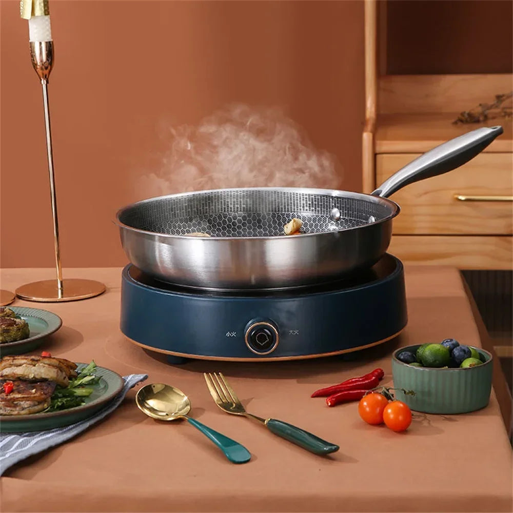 Stainless Steel Honeycomb Frying Pan