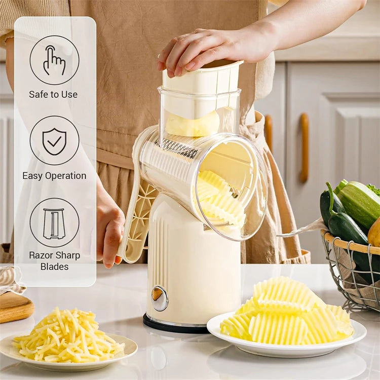 Rotary Cheese Grater with 5 Replaceable Blades