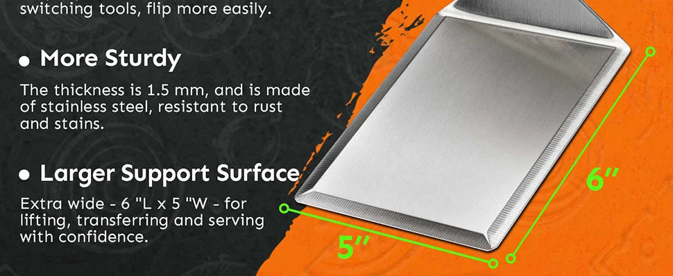 Stainless Steel Grill Spatula with Cutting Edge