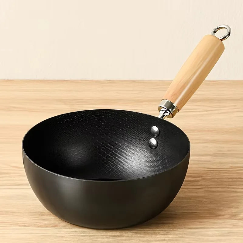 Flat Bottom Iron Wok – Uncoated Stir-Fry Wok for Induction & Gas Hobs, with or without Lid – Perfect for Stir-Fries & Fried Rice – Available in 20cm, 22cm & 28cm