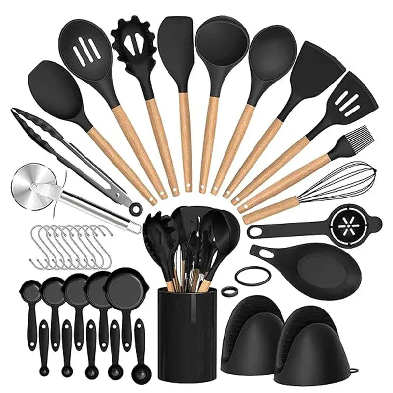 36-Piece Silicone Kitchen Utensils Set with Holder