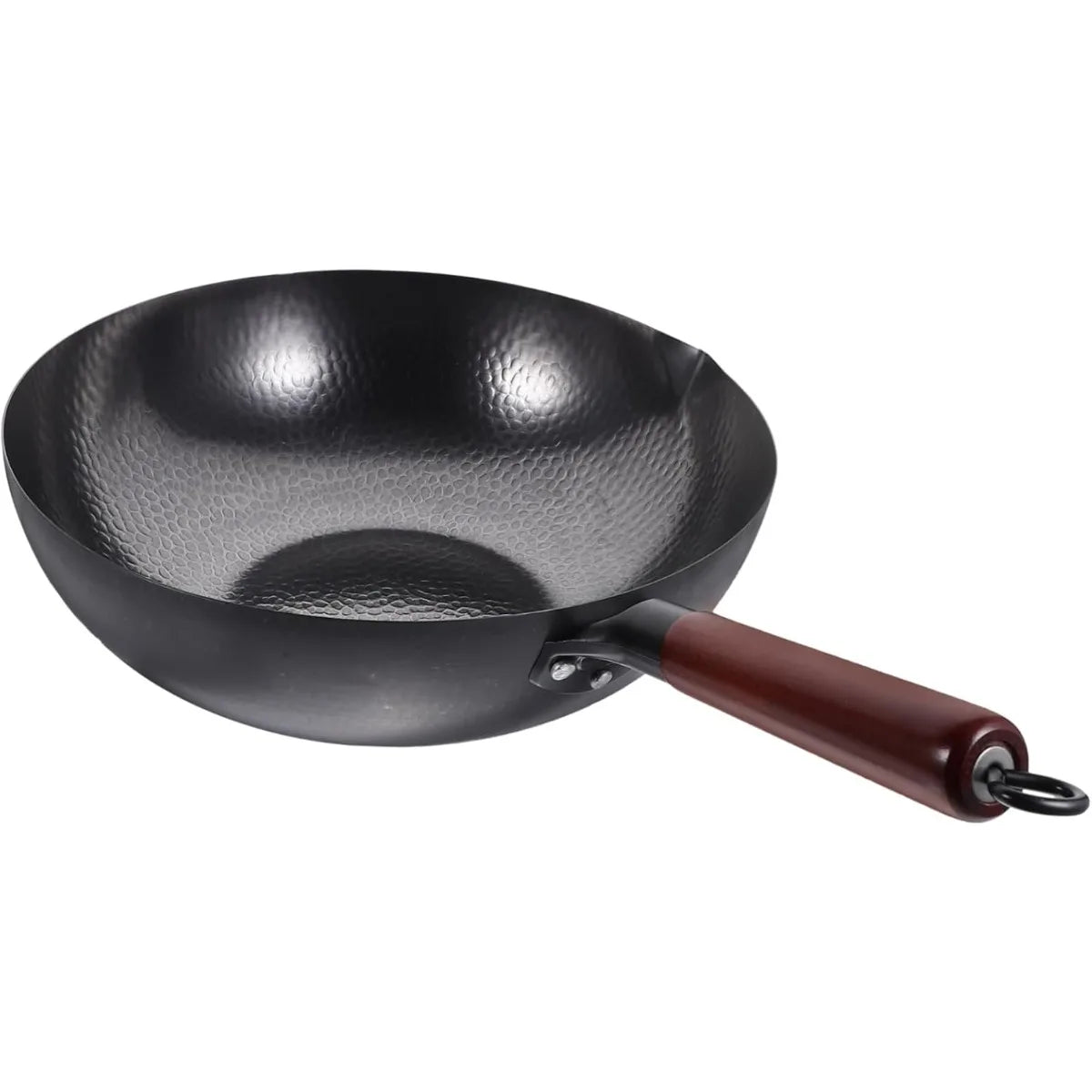 Cast Iron Wok – Uncoated Scratch-Resistant Stir-Fry Wok for Gas & Induction Hobs – Great for High-Heat Stir-Frying & Deep Frying (32cm)
