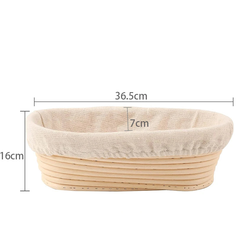 Rattan Bread Proofing Basket with Linen Liner – Round & Oval Banneton for Sourdough – Perfect for Proving Dough & Homemade Bread