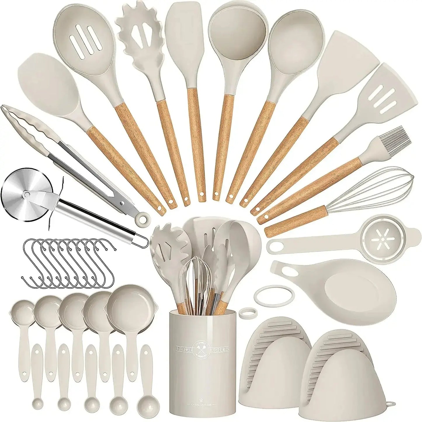 36-Piece Silicone Kitchen Utensils Set with Holder