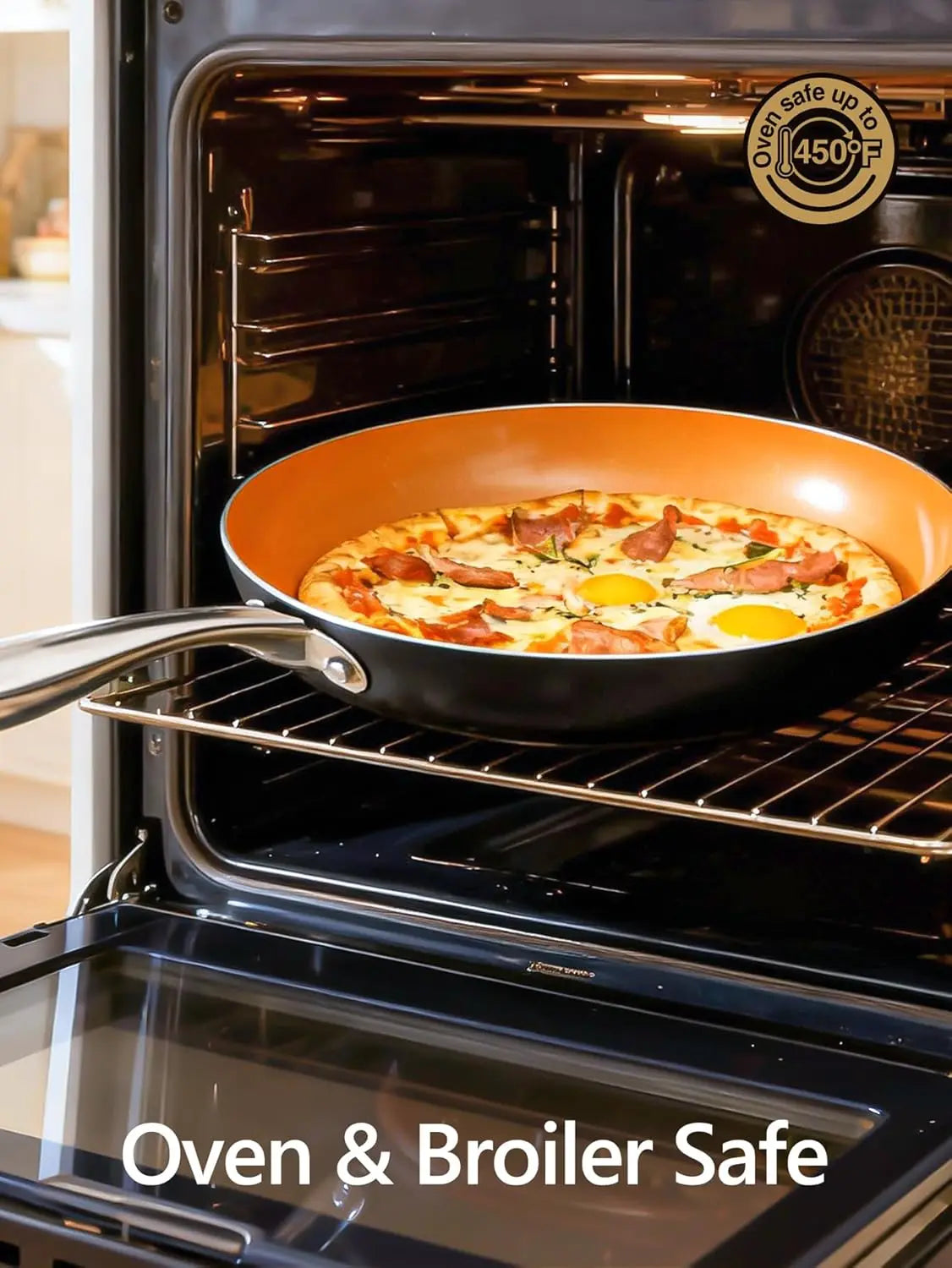 Ceramic Non-Stick Frying Pan with Glass Lid