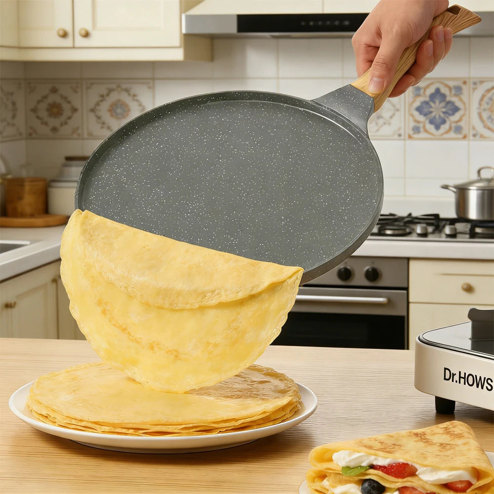 Non-Stick Pancake & Crepe Pan – Maifan Stone Flat Skillet for Pastries, Eggs & Flapjacks – Perfect for All Stoves (30cm)