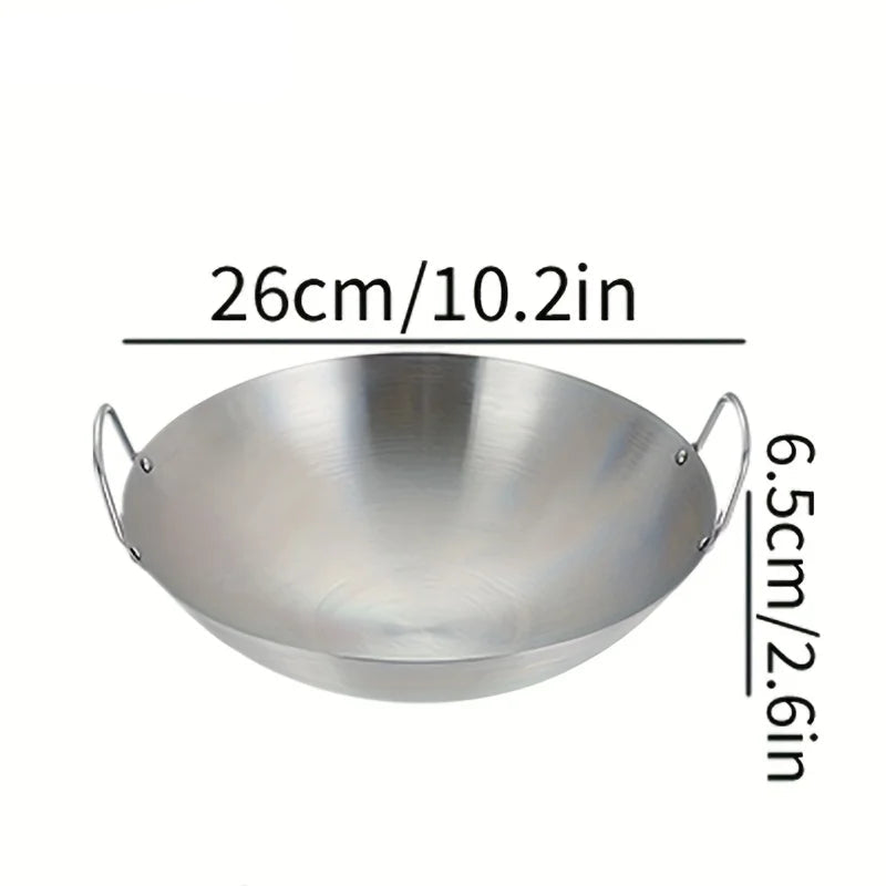 Stainless Steel Wok with Double Handles