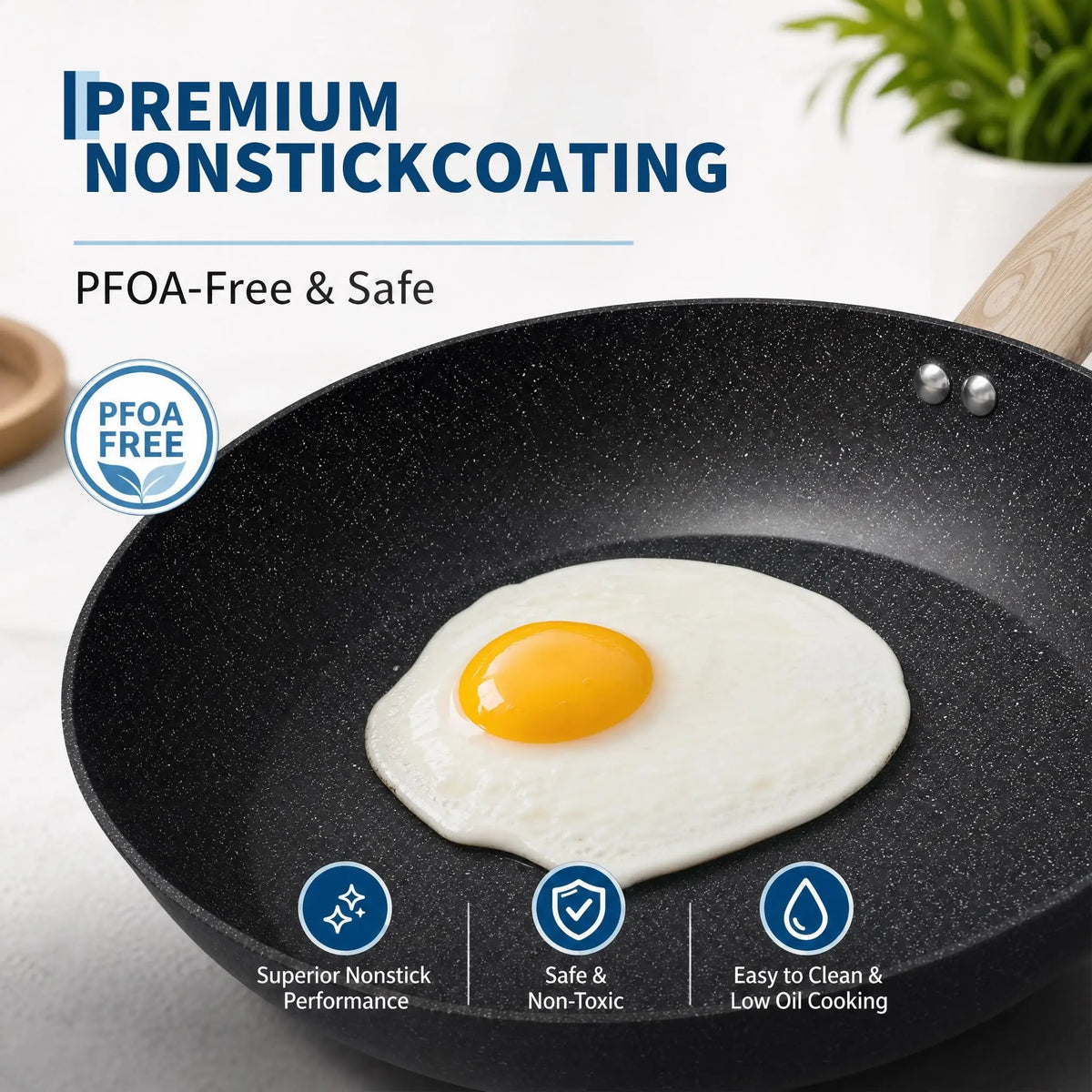 14 Piece Ceramic Non-Stick Cookware Set – PFAS-Free Induction Pots & Pans with Frying Pans, Saucepan, Sauté Pan & Stockpot – Perfect for New Homes & Family Cooking – Available in Black & White