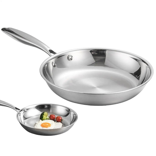 Stainless Steel Frying Pan –Multipurpose Skillet for Searing, Sautéing, Stir-Frying, Simmering & Pan-Frying Daily Meals & Oven-Safe – Induction, Gas & Electric Compatible – Available in 20cm,22cm, 24cm, 28cm