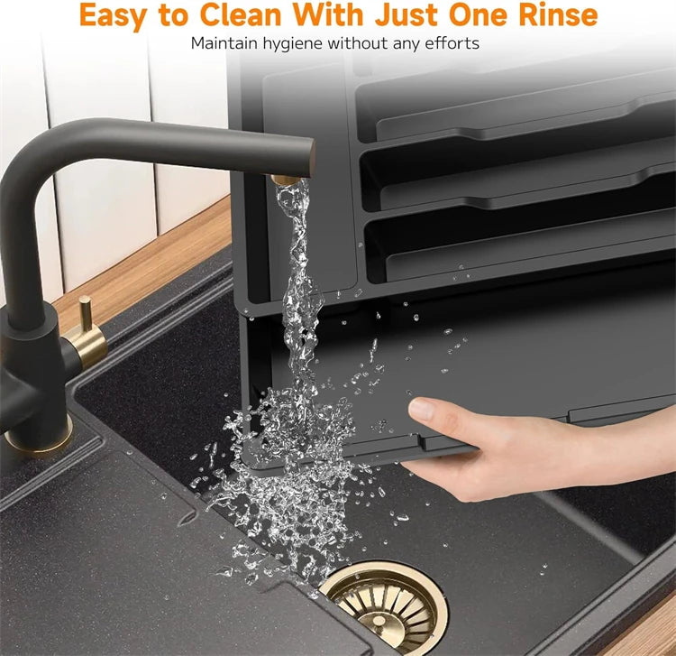 Expandable Cutlery & Utensil Drawer Organiser Tray – Adjustable Flatware Holder – Perfect for Kitchen Drawers – Available in Black, White & Grey Colours