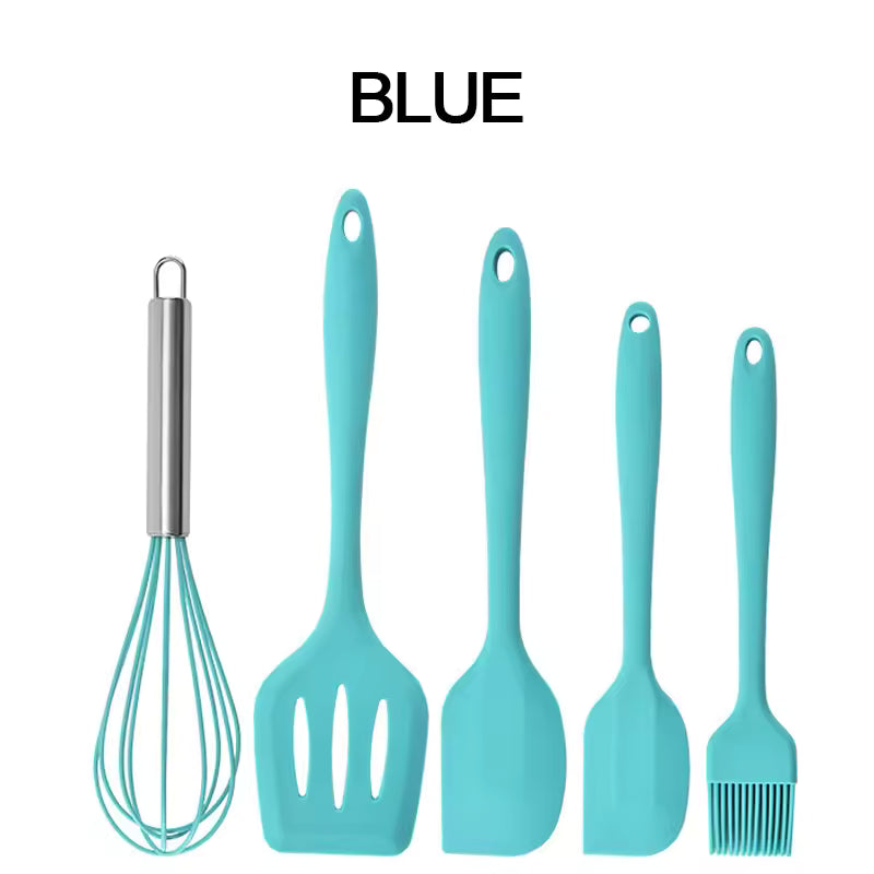 Silicone Kitchen Utensil Set 5-Piece Blue