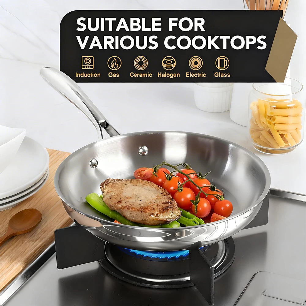 Tri-Ply Stainless Steel Frying Pan 20cm