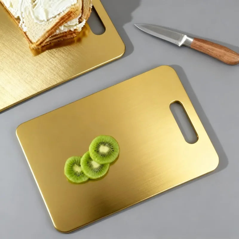 Golden Stainless Steel Chopping Board Set — 3 Piece