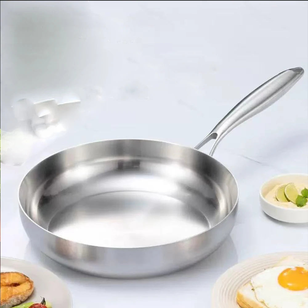 Stainless Steel Skillet – Premium 316 Eco-Friendly 7-Ply Thick Non-Stick Frying Pan for Steak, Sautéing & Daily Cooking – Uncoated Cookware for Gas & Induction (Available in 22cm, 24cm, 26cm, 28cm, 30cm)