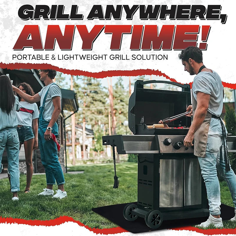 Double-Sided Fireproof Under Grill Mat – Oil & Waterproof BBQ, Fire Pit & Fireplace Protective Mat – Best for Patios, Decks & Lawns – Available in 40x60cm, 122x76cm, 127x97cm & 165x99cm