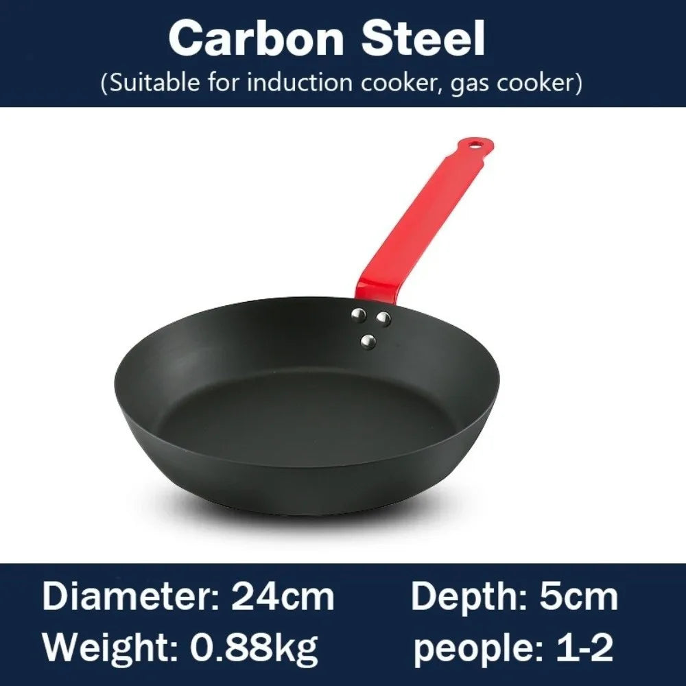 Carbon Steel Frying Pan Red 24cm