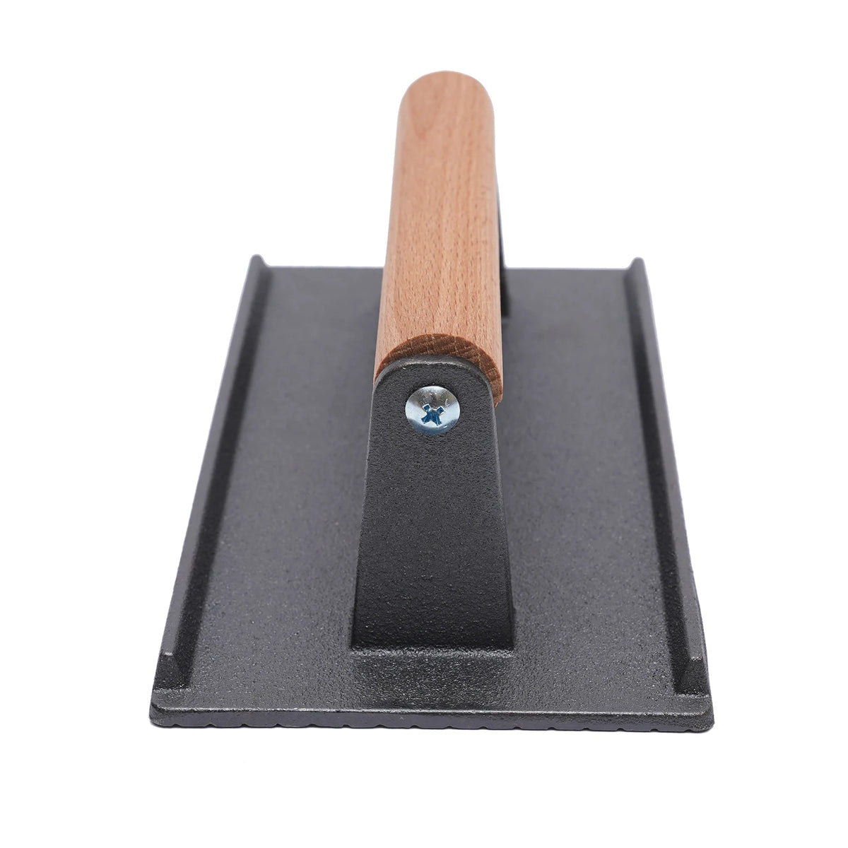 Cast Iron Burger & Steak Press with Wooden Handle – Heavy Duty Grill Press with Ridged Base – Great for Smash Burgers, Steaks & Paninis (21 x 10.5cm)