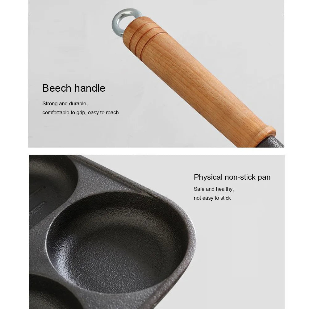 Cast Iron Kitchen Egg Frying Pan 3 Cup Nonstick Breakfast Pan For Gas And Induction Stoves Burger  Sausage